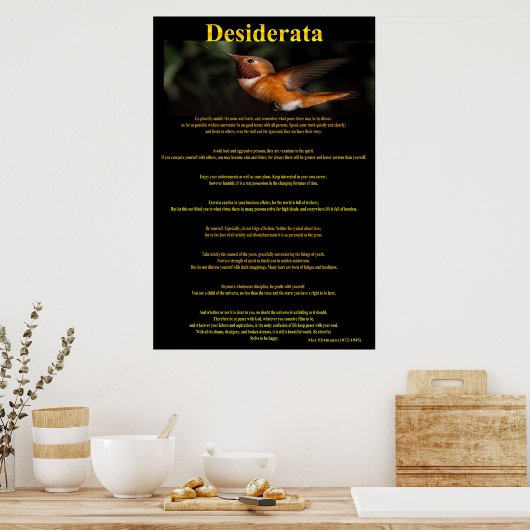 Posters de Desiderata Hummingbird 1a (Cuisine)