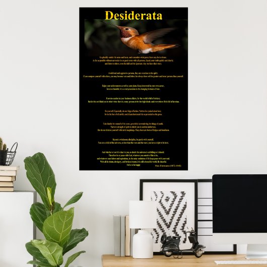 Posters de Desiderata Hummingbird 1a (Bureau à domicile)