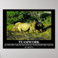 Posters de motivation faunique Rhinos Travail d'éq