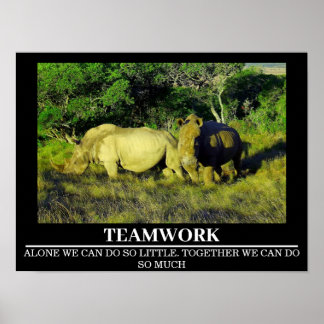 Posters de motivation faunique Rhinos Travail d'éq