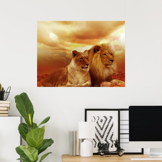 Posters de Paire de Lion (Bureau à domicile)