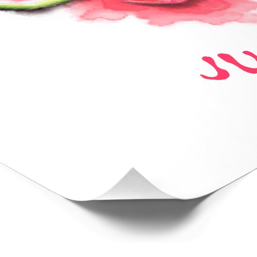 Posters de pastèques juteuses sucrées - Texte pers (Coin)