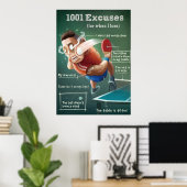 Posters de ping-pong : 1001 Escuses (Bureau à domicile)