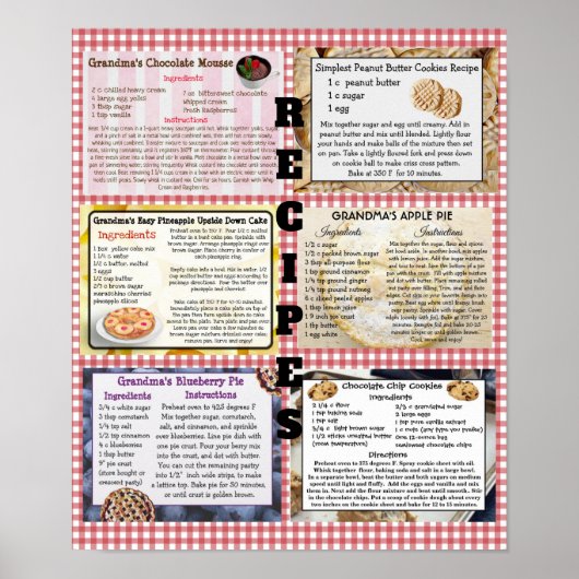 Posters de recettes (Devant)