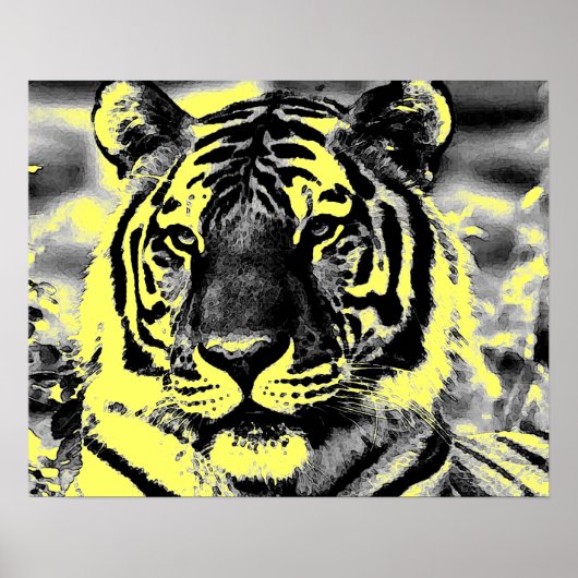 Posters de tigres de style pop art (Devant)