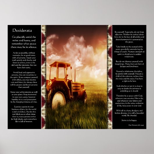 Posters de traction Desiderata (Devant)