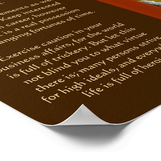 Posters de trous d'eau DESIDERATA (Coin)