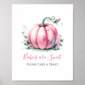 Posters en Baby shower Citrouille rose (Devant)