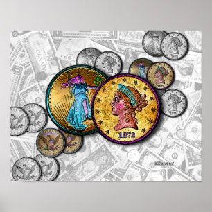 Posters en fijne kunst - Big Coin Pop Art