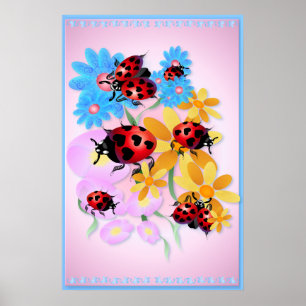 Posters Lucky Love Ladybugs