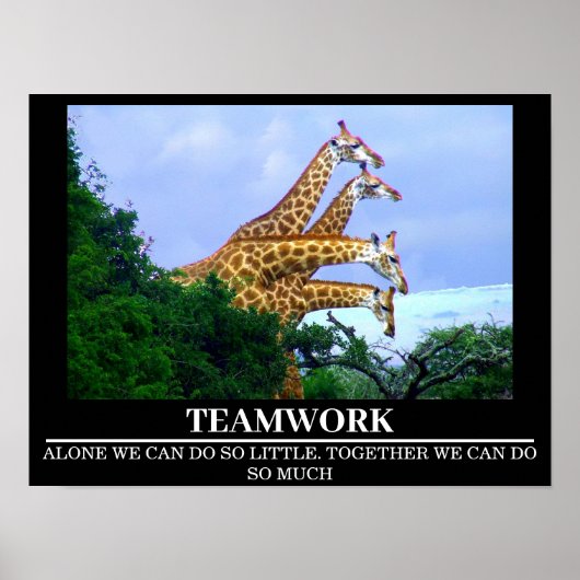 Posters Motivation de la faune Giraffe Travail d'é (Devant)