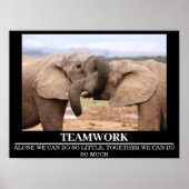 Posters Motivation Faune Elephant Travail d'équipe (Devant)