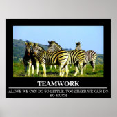 Posters Motivation Faune Zebra Teamwork (Devant)