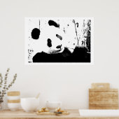 Posters noir et blanc Panda face Imprimantes (Cuisine)