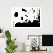 Posters noir et blanc Panda face Imprimantes (Bureau à domicile)