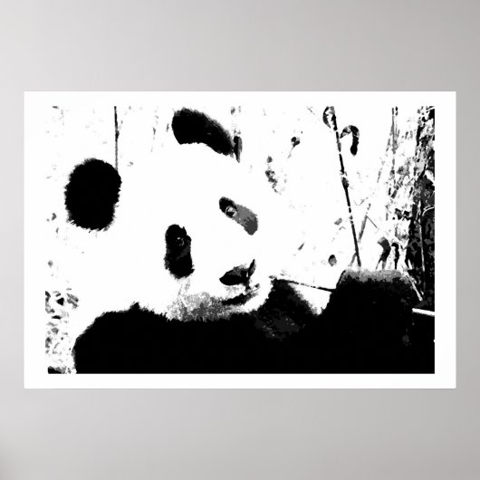 Posters noir et blanc Panda face Imprimantes (Devant)