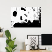 Posters Panda - Visage Panda noir et blanc (Bureau à domicile)