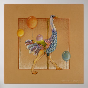 Posters, Print - de Struisvogel van de Carrousel