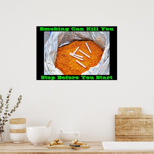 posters tegen roken - Groen (Keuken)