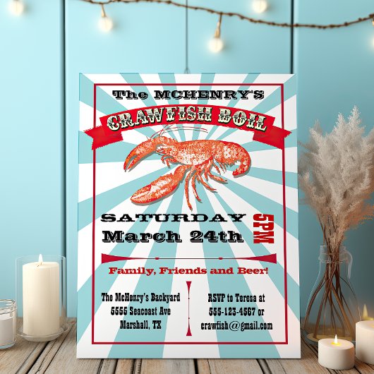 Posters van Crawfish Boil Party Kaart