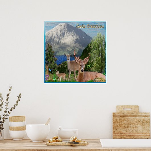 Posters van de deer (Keuken)