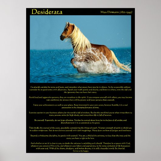 Posters van Desiderata Water Horse (Voorkant)