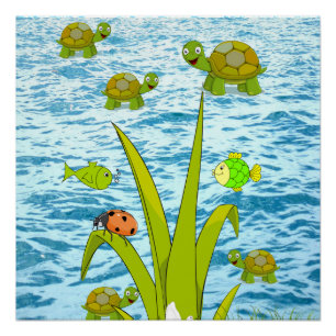Posters van visgerei en Poster van schildpadden Perfect Poster
