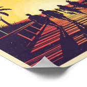 Posters Vintage Beach Sunset Print (Hoek)