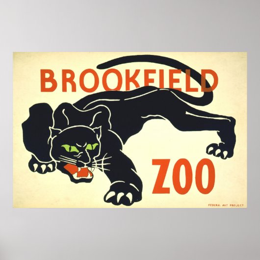 Posters vintage, Brookfield Zoo Black Panther WPA (Devant)