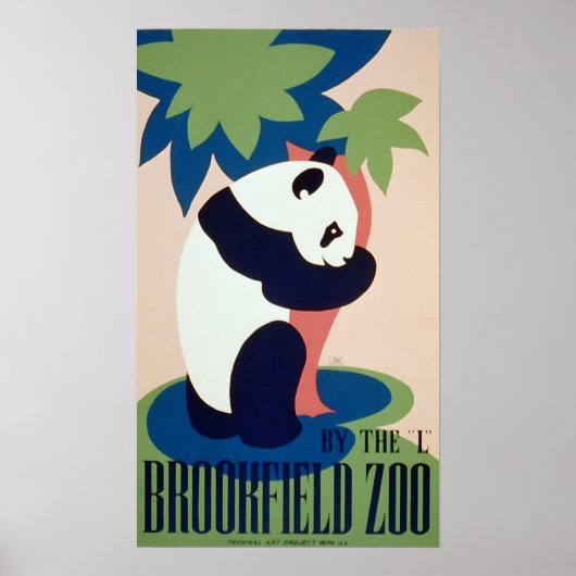 Posters vintage, Brookfield Zoo Panda Bear WPA (Devant)
