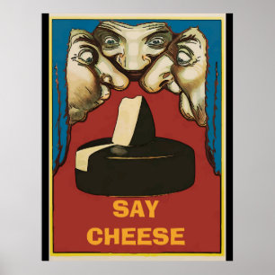 Posters vintage de fromage à la broche