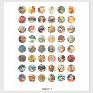  posters voor reisvakantie Kunst Collage Sticker