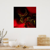Posters ZIZZAGO Art Abstract Red Black Gold 2 (Keuken)