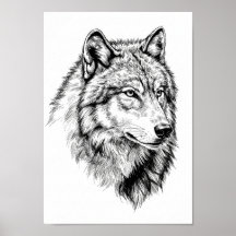 Posters Zwart en Wit Dierenportret