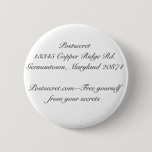 Postgeheim Ronde Button 5,7 Cm (Voorkant)
