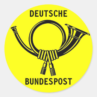 Posthorn DEUTSCHE BUNDESPOST geel#1 Ronde Sticker