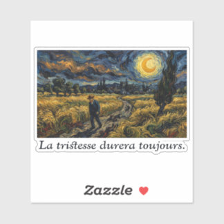 Postimpressionistische sterrennacht tarweveld kuns sticker