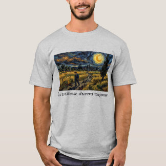 Postimpressionistische sterrennacht tarweveld kuns t-shirt