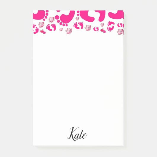 Postit Notes roze Baby Feet Girl Elephant (Voorkant)
