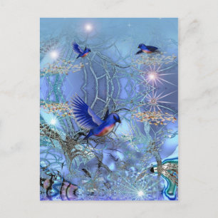 Postkaart Blauwe Vogels