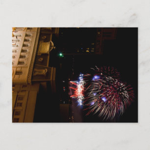 Postkaart: Dayton Fireworks (rood, wit en blauw) Briefkaart