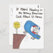 postkaart - grappige kerkborden (Voorkant / Achterkant)