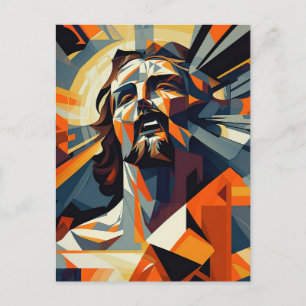Postkaart Jezus Christus cubisme