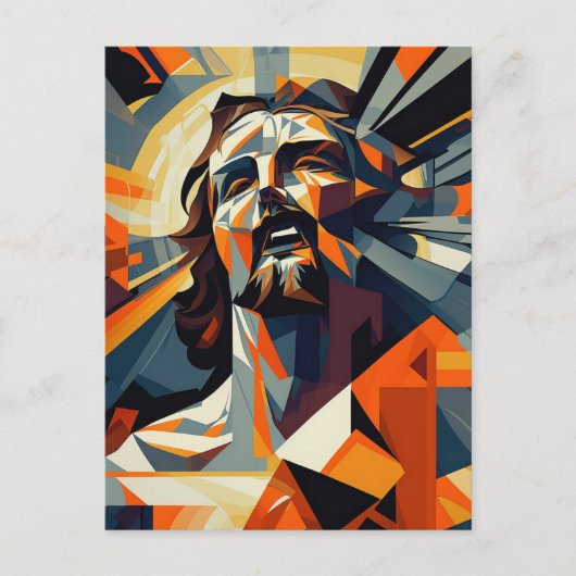 Postkaart Jezus Christus cubisme (Voorkant)