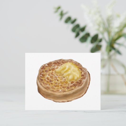 postkaart met handgetekende crumpetafbeelding (Staand voorkant)