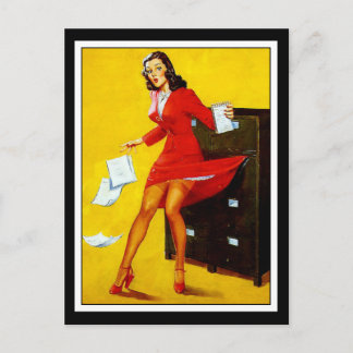 Postkaart Pin-up Meisjes Kunst Vintage Retro Print