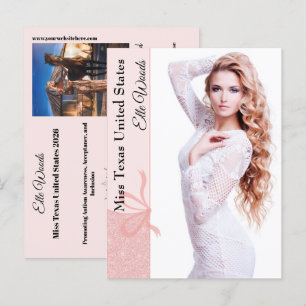 Postkaart Roze Glans Pageant Handtekening Foto