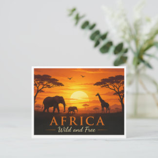 Postkaart safari feestdagenkaart