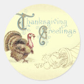  postkaart Thanksgiving Turkije stickers (Voorkant)