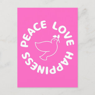 POSTKAART VREDE LIEFDE GELUK